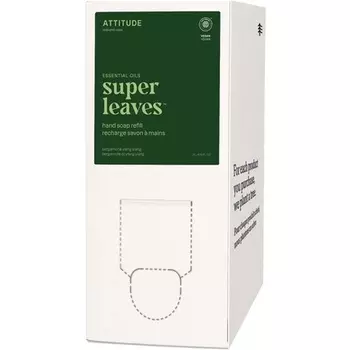 Мыло для рук ATTITUDE с эфирными маслами, проверенными EWG, растительными и минеральными ингредиентами, веганскими средствами личной гигиены, сменный блок с бергамотом и иланг-илангом, 2 литра