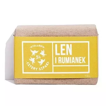Мыловарка «Четыре скворца» Нежное натуральное эко мыло «Лен и Ромашка» 110г Mydlarnia Cztery Szpaki