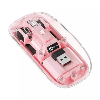 Мышь беспроводная Lenovo Lecoo WS215, 2.4 ГГц, розовый