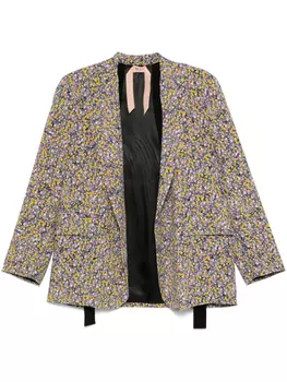 N21 блейзер с цветочным принтом, фиолетовый