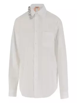 N21 блузка с классическим воротником, белый