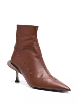 N21 ботильоны с сетчатыми вставками, коричневый