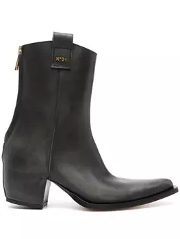 N21 ботильоны с заостренным носком, черный