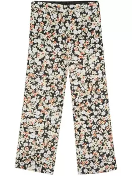 N21 брюки с цветочным принтом, черный