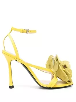 N21 декорированные босоножки, желтый