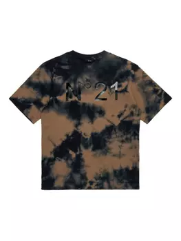 N21 Детская футболка с принтом тай-дай N21 Kids, коричневый