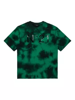 N21 Детская футболка с принтом тай-дай N21 Kids, зеленый