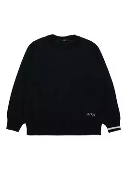 N21 Детский джемпер с вышитым логотипом N21 Kids, черный