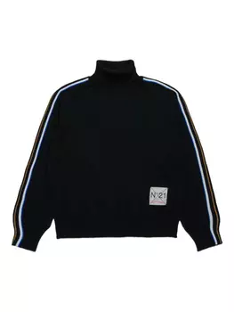 N21 Детский водолазка с полосатым узором N21 Kids, черный