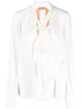 N21 драпированная блузка с шарфом, белый