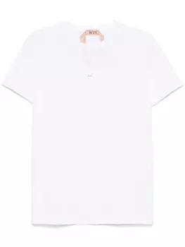N21 футболка с тисненым логотипом, белый