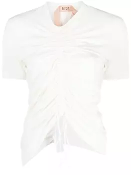 N21 футболка со сборками, белый