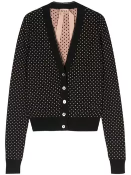 N21 кардиган в горох, черный