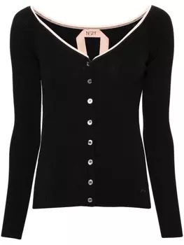 N21 кардиган в рубчик, черный