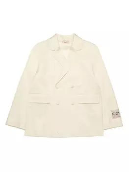 N21 Kids двубортный блейзер, нейтральный