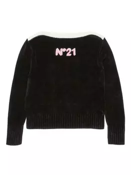 N21 Kids джемпер с нашивкой-логотипом, черный