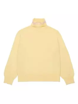 N21 Kids джемпер с высоким воротником и жаккардовым логотипом, желтый