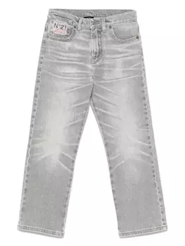N21 Kids джинсы с подворотами, серый