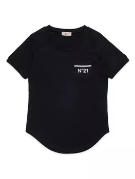 N21 Kids футболка с логотипом, черный
