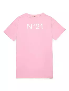 N21 Kids футболка с логотипом, розовый