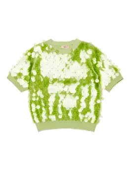 N21 Kids футболка с пайетками, зеленый
