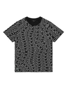 N21 Kids футболка с принтом, черный