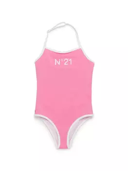 N21 Kids купальник с логотипом, розовый