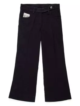 N21 Kids расклешенные брюки с логотипом, черный