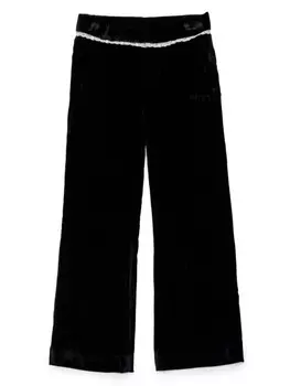 N21 Kids широкие брюки с кружевной отделкой, черный