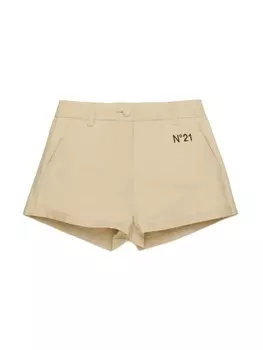 N21 Kids шорты с вышитым логотипом, нейтральный