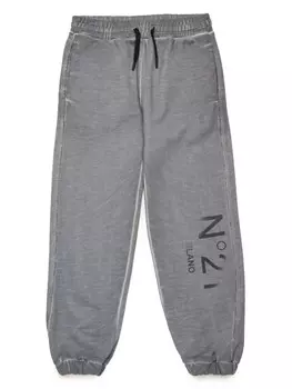 N21 Kids спортивные брюки с логотипом, серый