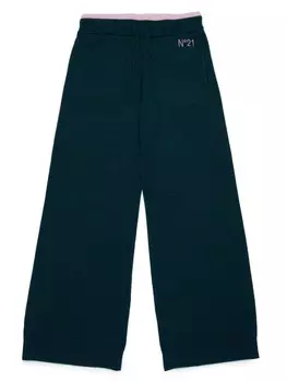 N21 Kids спортивные брюки с вышитым логотипом, синий