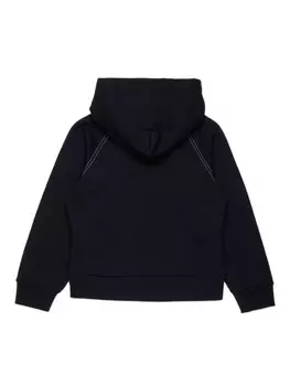 N21 Kids толстовка с капюшоном из хлопка с графическим принтом, черный