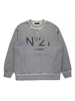 N21 Kids толстовка с логотипом, серый