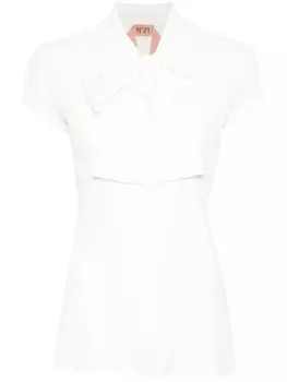 N21 креповая блузка с объемными рукавами, белый
