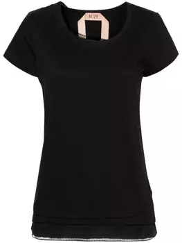 N21 многослойная футболка с кружевом, черный