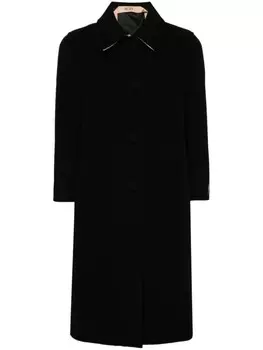 N21 однобортное фетровое пальто, черный