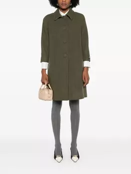 N21 однобортное фетровое пальто, зеленый