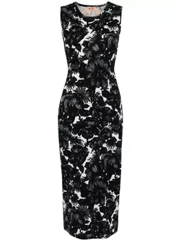 N21 платье макси с цветочным узором, черный