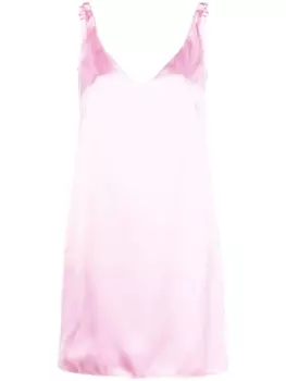 N21 платье с V-образным вырезом и сборками, розовый