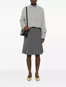 N21 плиссированная юбка миди, серый