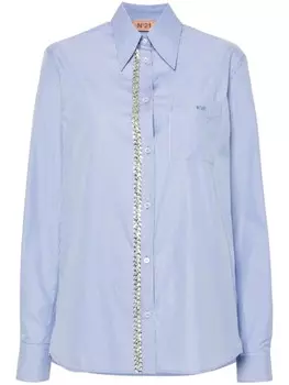 N21 полосатая хлопковая рубашка, синий