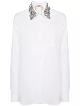 N21 рубашка с вышитым логотипом, белый