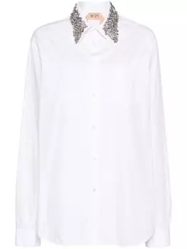 N21 рубашка с вышитым логотипом, белый