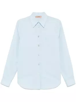 N21 рубашка с вышитым логотипом, синий