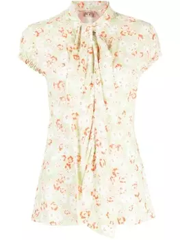 N21 рубашка с завязками и цветочным принтом, разноцветный