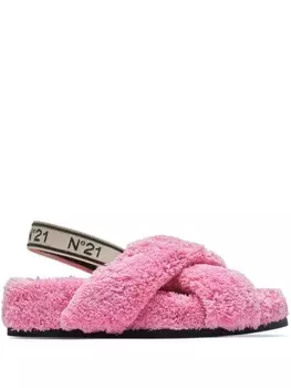 N21 сандалии из овчины, розовый