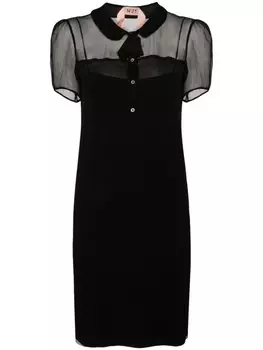 N21 шелковое платье, черный