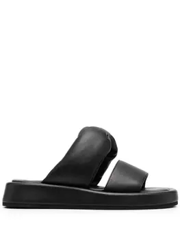 N21 шлепанцы с дутыми ремешками, черный