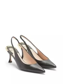 N21 туфли с ремешком на пятке и логотипом, черный